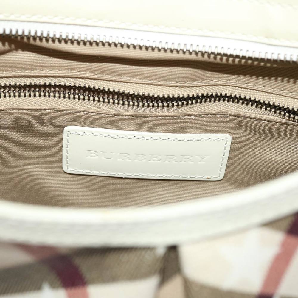 BURBERRY Nova Check Shoulder Bag PVC Leather Beige Auth yk7693B - Picture 11 of 16